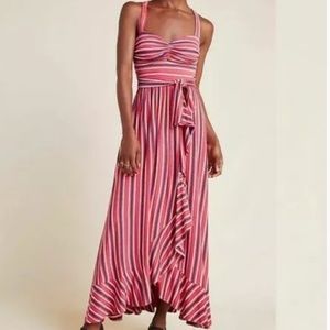 Anthropologie - Maeve Striped Gabriela Ruffle Dress - Size XS